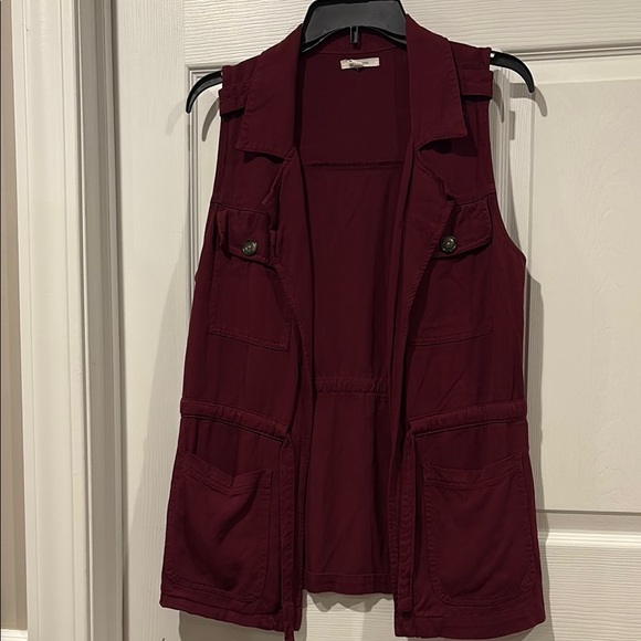 Maurices Jackets & Blazers - Maurices Burgundy Utility Vest